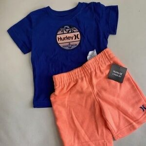 Hurley neon orange boy cute shorts set